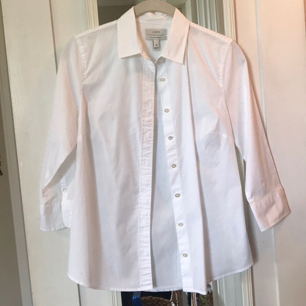 Jcrew white button down blouse